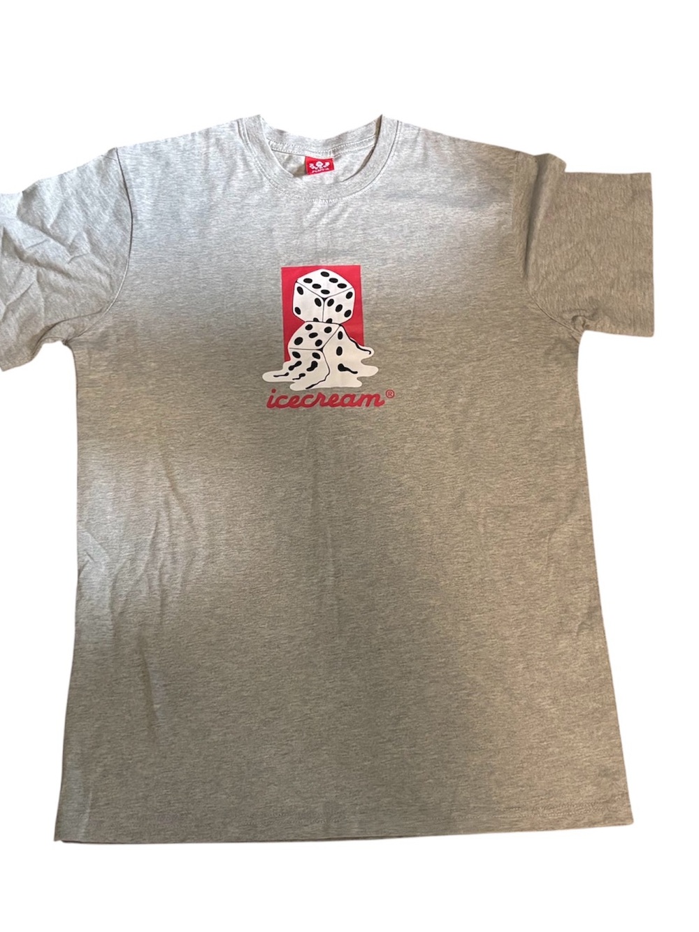 Icecream Grey Tee with Red Dice Graphic